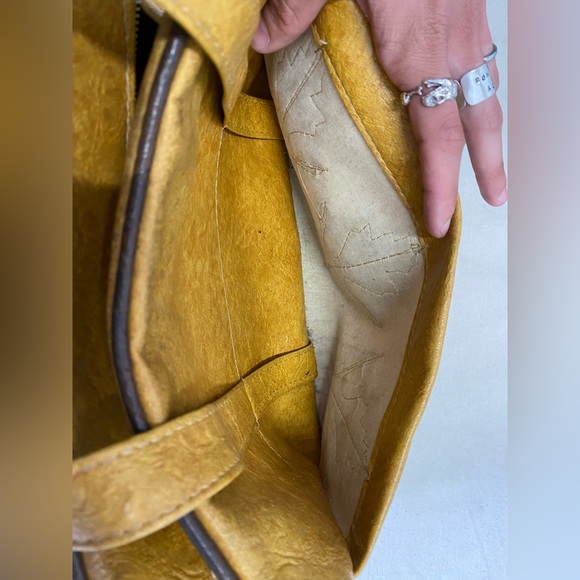 Vintage Faux Leather Simple Leaf Design MultiColor Handbag Fall Casual 70s - Picture 2 of 11